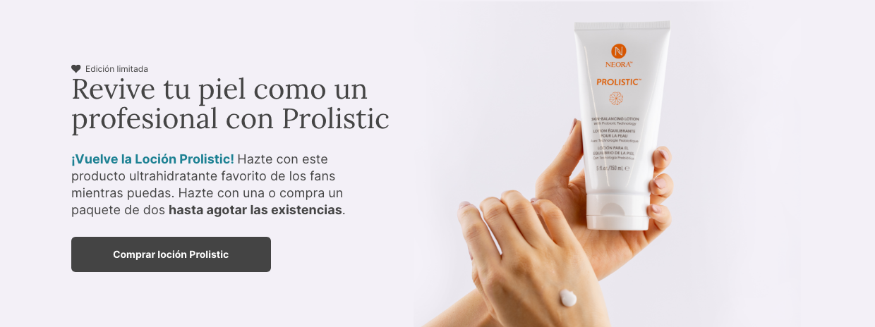 A woman holding a tube of Prolistic Lotion with another hand with a dollop of lotion on it.